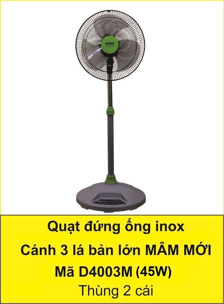 Quạt đứng Elefan ống inox D4003M